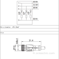 Connecteur LED droit femelle M8 3 broches